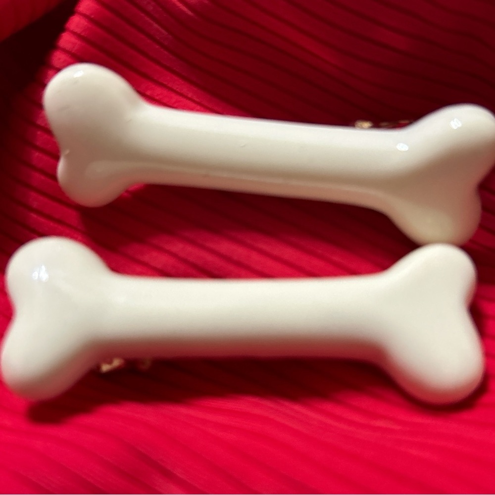 Hair Accessories Gothic Goth Punk Y2K White Bones Hairslides Hair Clips Set Of 2